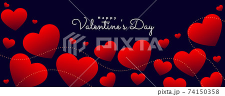 valentines day floating red hearts banner 74150358