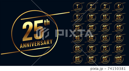 stylish golden anniversary emblem big set 74150381