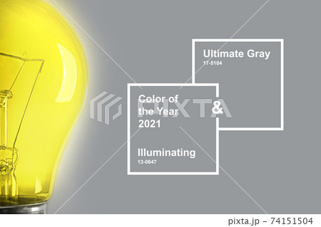 Half glowing light bulb on the gray background. Half glowing light bulb on the gray background. 74151504