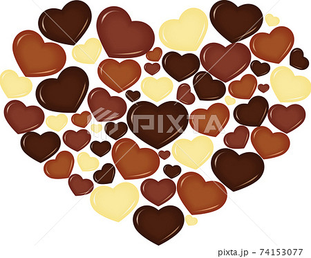 ハートチョコ集合体のイラスト素材