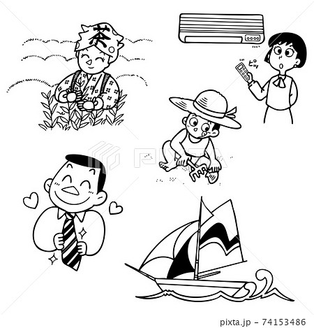 夏のイラスト04 74153486