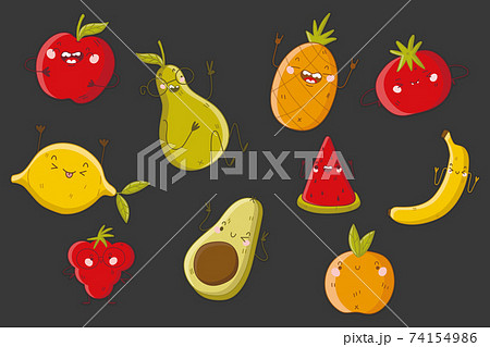 Fruits doodle set - Stock Illustration [74154986] - PIXTA
