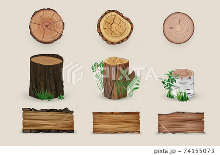 Realistic wood set collection 74155073