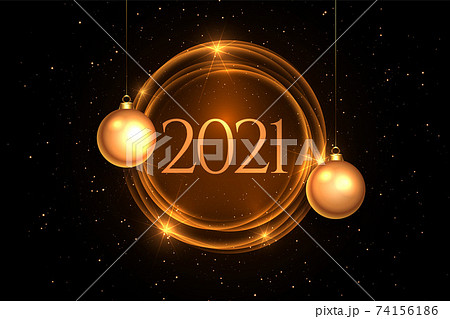 happy new year 2021 card with christmas balls happy new year 2021 card with christmas balls 74156186