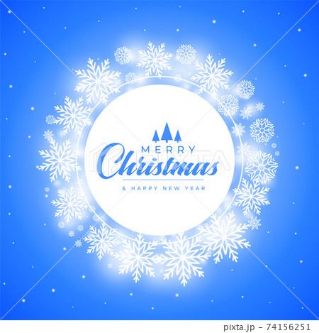 merry christmas snowflakes decorative frame background design 74156251