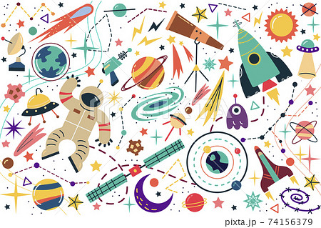 Space Doodle Setのイラスト素材