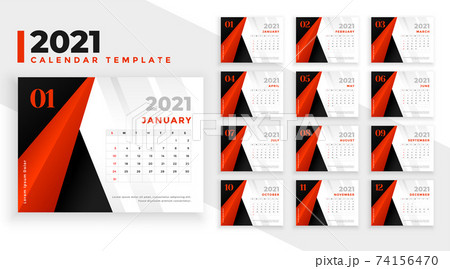 abstract red black 2021 new year calendar design 74156470