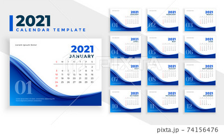 abstract blue 2021 new year calendar design template abstract blue 2021 new year calendar design template 74156476