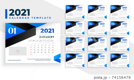 2021 blue happy new year calendar template design 2021 blue happy new year calendar template design 74156479
