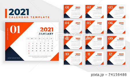 orange 2021 new year calendar design template orange 2021 new year calendar design template 74156486