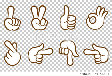 ハンドサイン素材セット 74156604