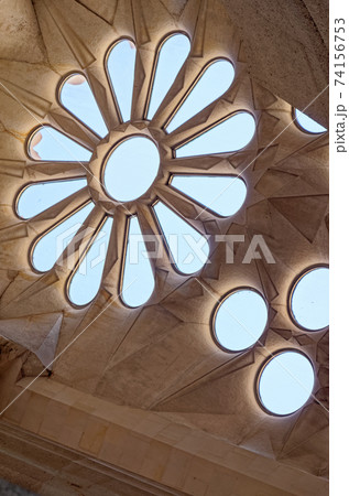Inside of Sagrada Familia cathedral Inside of Sagrada Familia cathedral 74156753