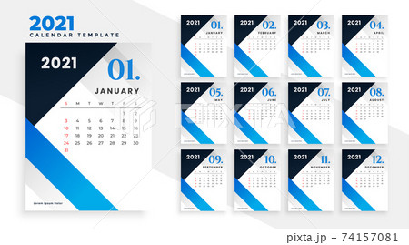 modern blue geometric new year 2021 calendar design modern blue geometric new year 2021 calendar design 74157081
