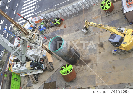 建築現場　基礎工事　　 74159002