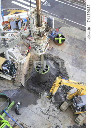 建築現場　基礎工事　　 74159082