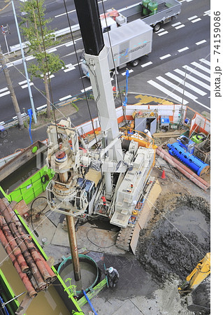 建築現場 基礎工事 建築現場 基礎工事 74159086