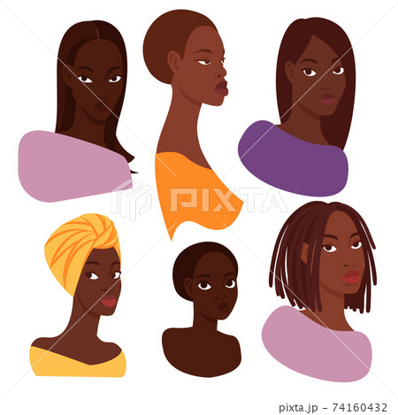 Portraits of 6 attractive dark-skinned women Portraits of 6 attractive dark-skinned women 74160432