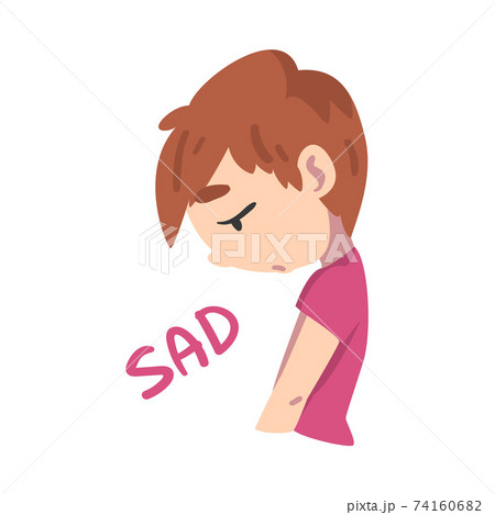 Upset Boy, Child With Sad Facial Expression Cartoon Style Vector Illustration Upset Boy, Child With Sad Facial Expression Cartoon Style Vector Illustration 74160682