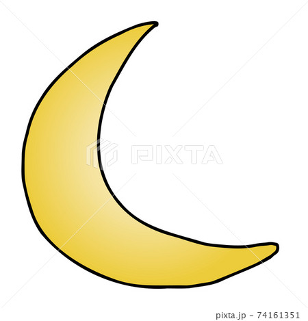 シンプルな二十六夜月のイラスト シンプルな二十六夜月のイラスト 74161351