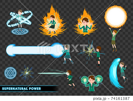 flat type school girl Green Blazer_Psychic flat type school girl Green Blazer_Psychic 74161387