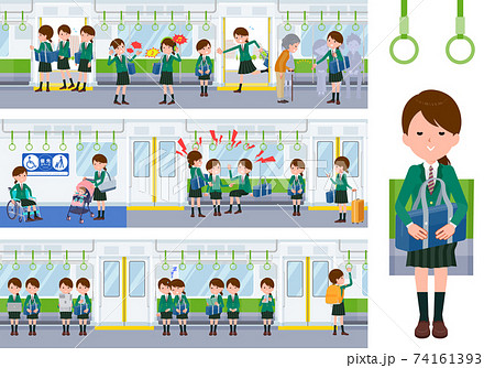 flat type school girl Green flat type school girl Green 74161393