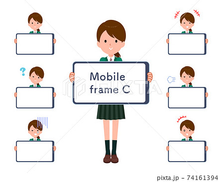flat type school girl Green Blazer_Mobile-frame-C 74161394