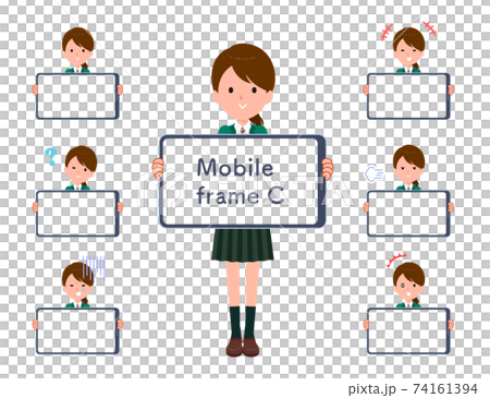 flat type school girl Green Blazer_Mobile-frame-C 74161394