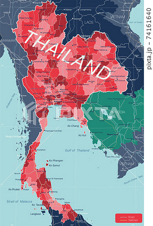 Thailand country detailed editable map 74161640