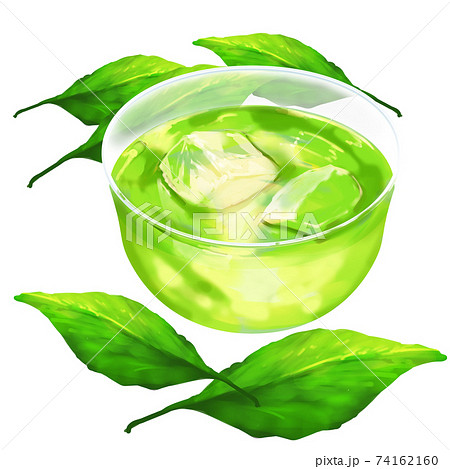 茶葉と緑茶のイラスト素材 茶葉と緑茶のイラスト素材