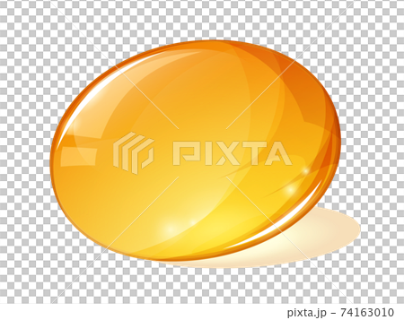 サプリメントのイラスト_黄色いソフトカプセル1個 サプリメントのイラスト_黄色いソフトカプセル1個 74163010