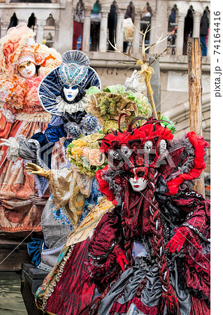 Colorful carnival masks at a traditional festival in Venice, Italy Colorful carnival masks at a traditional festival in Venice, Italy 74164416