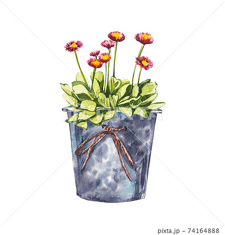 flower pot watercolor