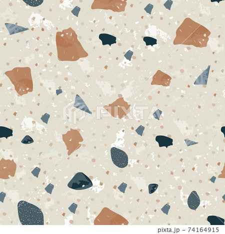 Terrazzo seamless pattern. Earthy classic flooring Terrazzo seamless pattern. Earthy classic flooring 74164915