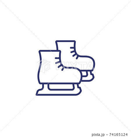 Ice skates line icon isolated on white 74165124