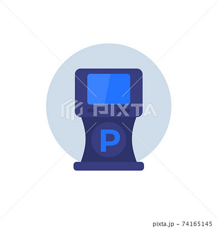 parking ticket machine icon on white, vector 74165145