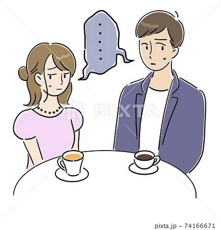 会話が弾まない男女のイラスト素材