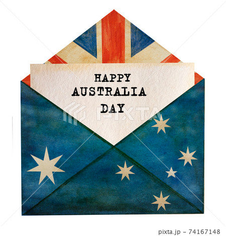 Beautiful drawing of the Australian Flag. Closeup 74167148