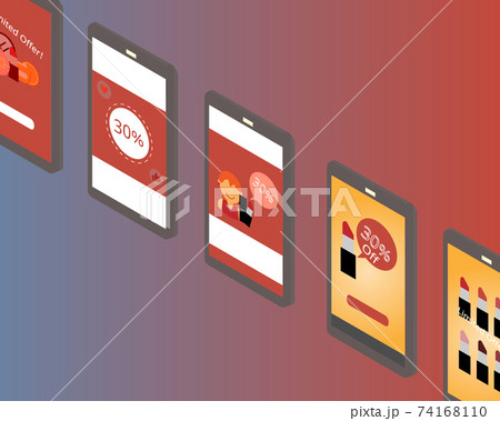 Hyper-Personalized Marketing with different banner advertising for each customers from machine learning vector 74168110