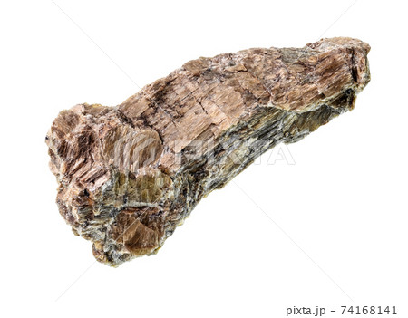 rough bronzite (enstatite) rock cutout on white 74168141
