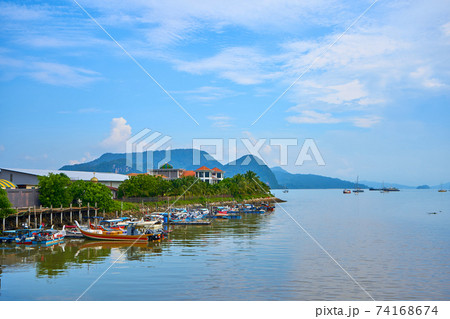 Anchorage for small fishing boats on the island Anchorage for small fishing boats on the island 74168674