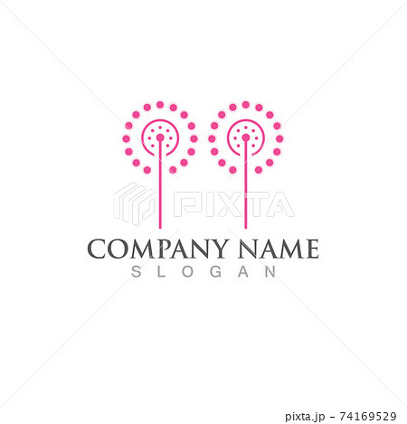 Dandelion logo and symbol flower vector 74169529