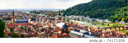 Panoramic view of beautiful medieval Heidelberg town. Germany 74171309