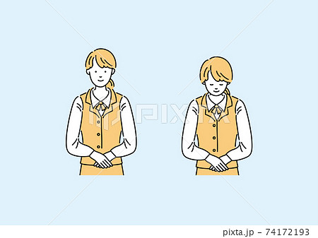 おじぎをする女性 おじぎをする女性 74172193