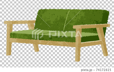Watercolor style green two-seat sofa 74172815
