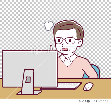 パソコンと年配男性 パソコンと年配男性 74173335