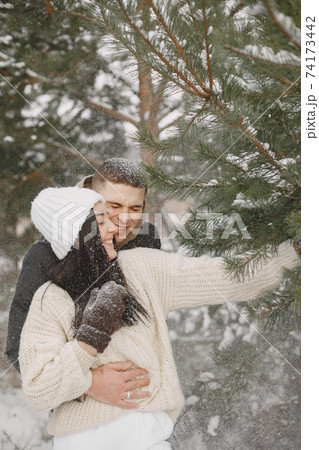 Winter snow couple love story Winter snow couple love story 74173442