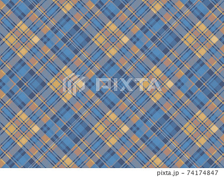 手書き風の厚塗りひし形チェック背景レトロのイラスト素材 [74174847 
