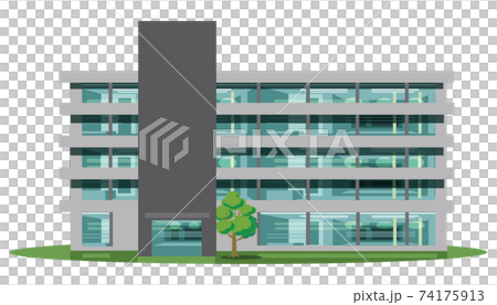 市役所 主線無しイラストのイラスト素材