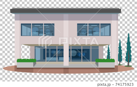 地域公民館 主線無しイラストのイラスト素材