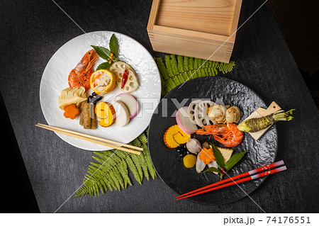 典型的な日本料理 Japanese food New Year dishes (OSECHI) 典型的な日本料理 Japanese food New Year dishes (OSECHI) 74176551